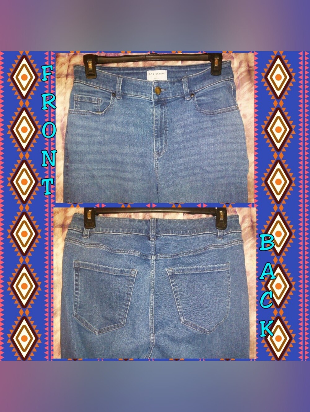 Lane Bryant Medium/Dark Blue Straight Leg Stretch Soft Woven Denim Jeans Sz 16 - Picture 3 of 6